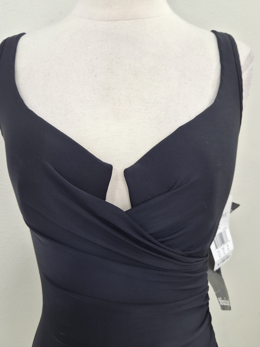 Miraclesuit Black V-Notch One-Piece Swimsuit with Ruching - Picture 4 of 9